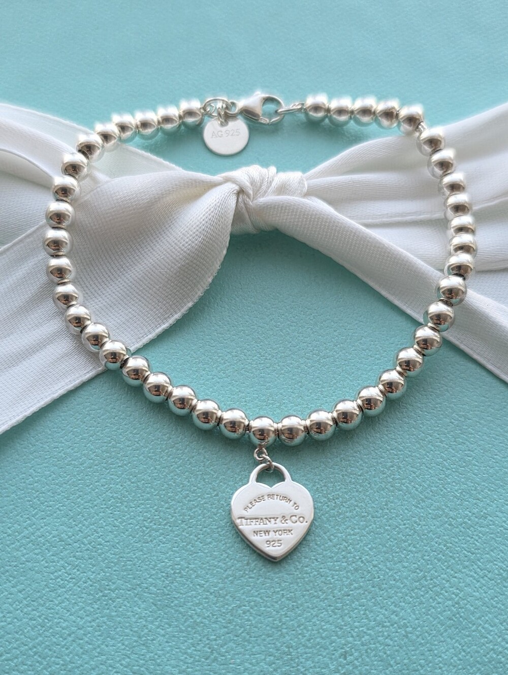 T&Co Mini Heart Tag Bead Bracelet